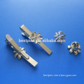 flower logo silver plated tie clip